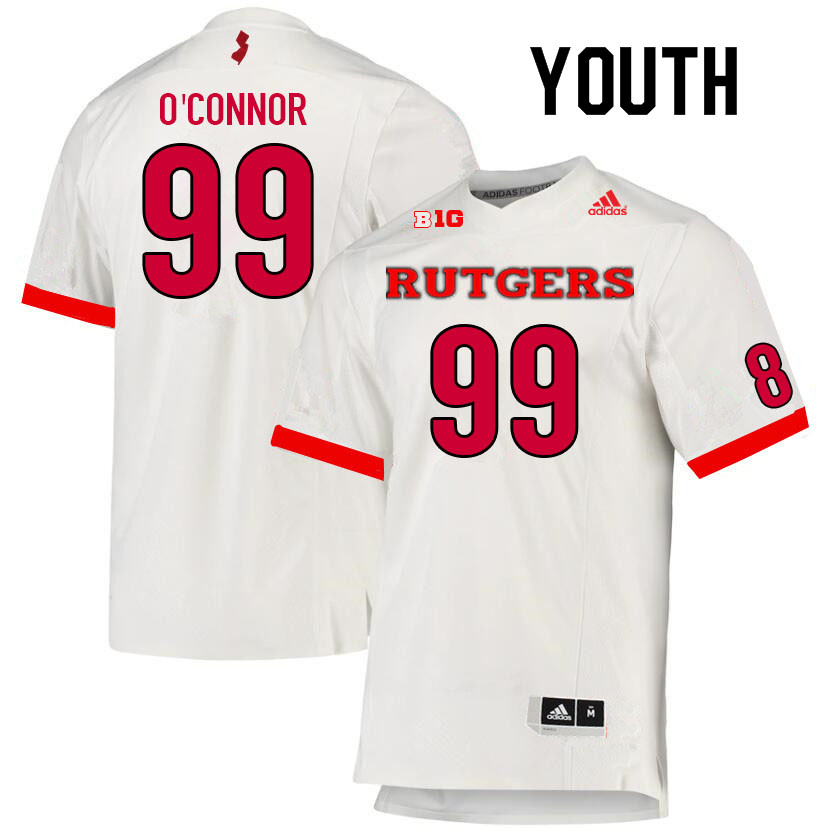 Youth #99 Michael O'Connor Rutgers Scarlet Knights College Football Jerseys Sale-White